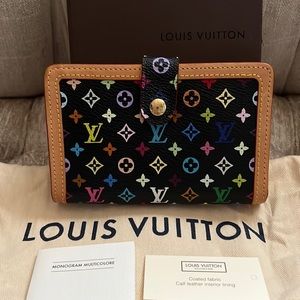 Louis Vuitton Black Multicolored Compact Wallet